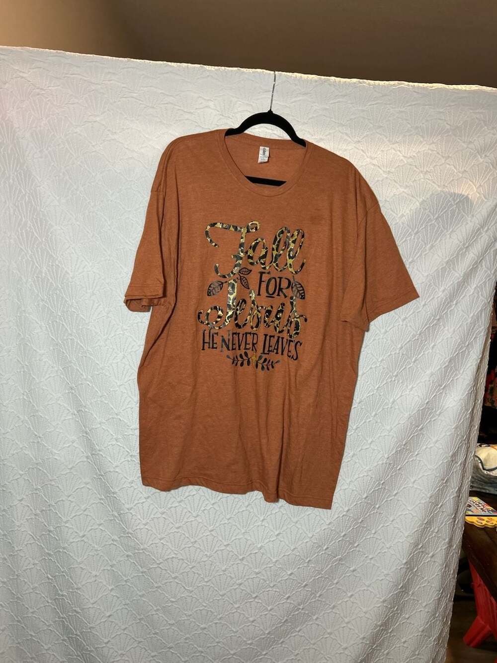 Tultex Fall For Jesus Graphic T-Shirt XXL Brown Heather Christian